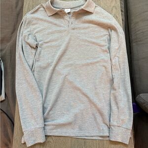 Men's Tapered Long Sleeve Polo Shirt